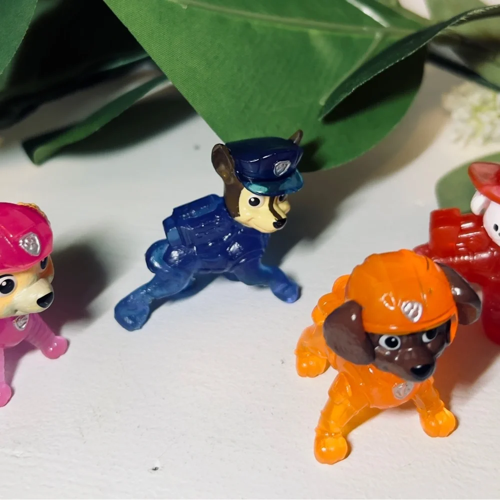 Paw Patrol Movie Neon Mini Figurines Stocking cake topper Lot Of 4